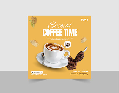 Coffee Food Shop Social Media Post Ad Banner Design coffee