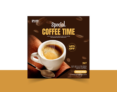 Coffee Food Shop Social Media Post Ad Banner Design coffee