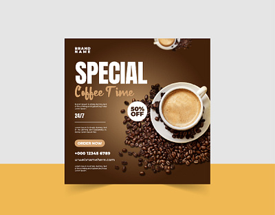 Coffee Food Shop Social Media Post Ad Banner Design coffee