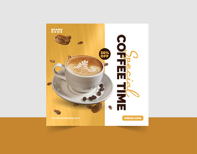 Coffee Food Shop Social Media Post Ad Banner Design coffee