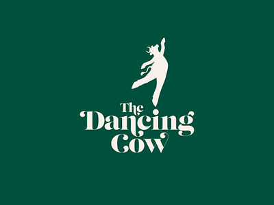The Dancing Cow branding cow cows dairy graphic design green identity logo milk the dancing cow