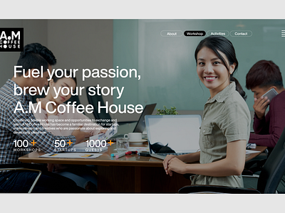 A.M Coffee House website branding coffee design graphic design identity landingpage ui ux vietnam