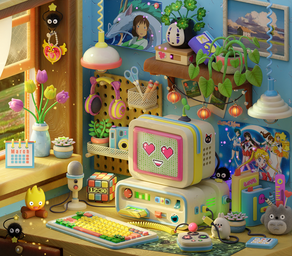 Spring gaming room by Polina Suvorova on Dribbble