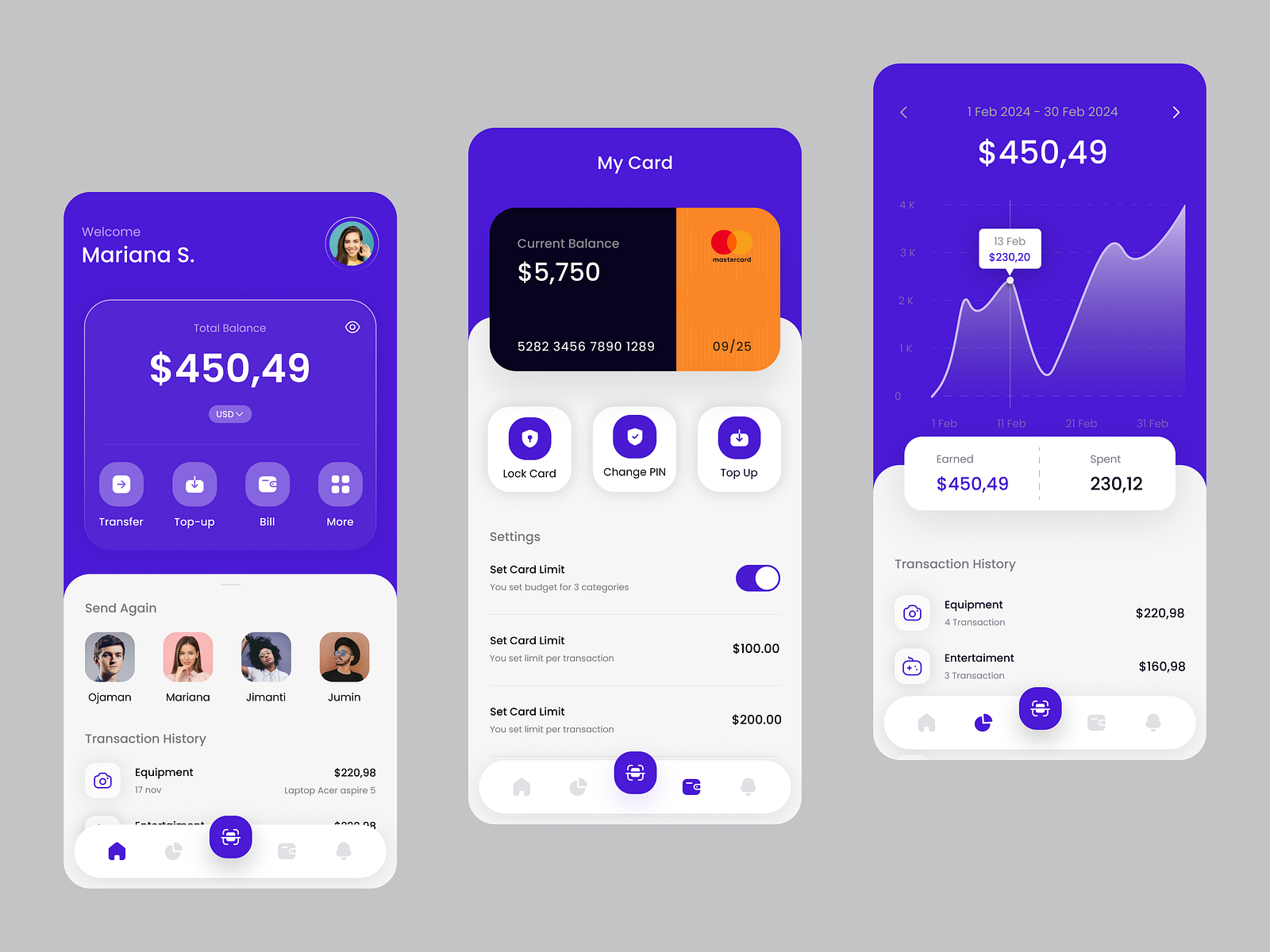 Finance Mobile Application by Tamim Al Arafat on Dribbble