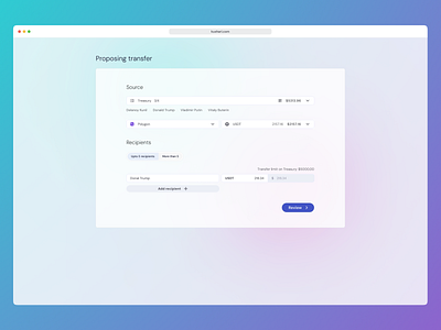 Proposing transfer has never been easier clean ui cryptocurrency form minimal ux web3