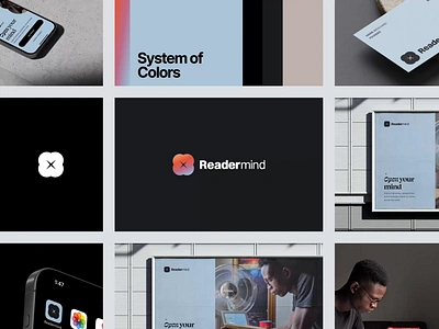 Readermind - Branding Slides art direction articles blog brand identity brand mark branding ios ios app logotype medium motion motion design reading reading app ui ux