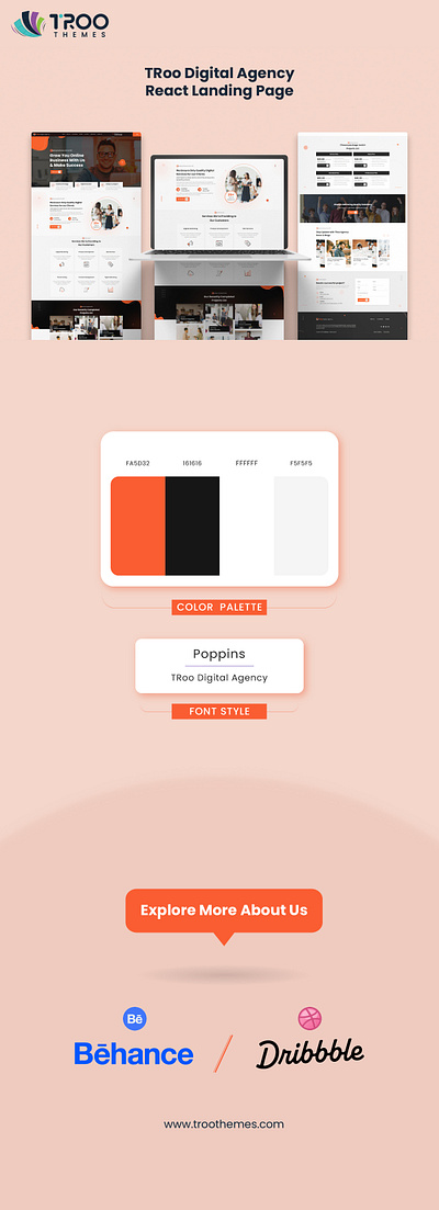 TRoo Digital Agency - React Landing Page landing page react react landing page reactjs ui ui ux design