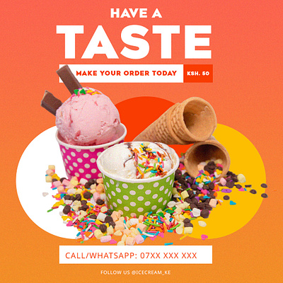 Ice-cream shop poster graphic design