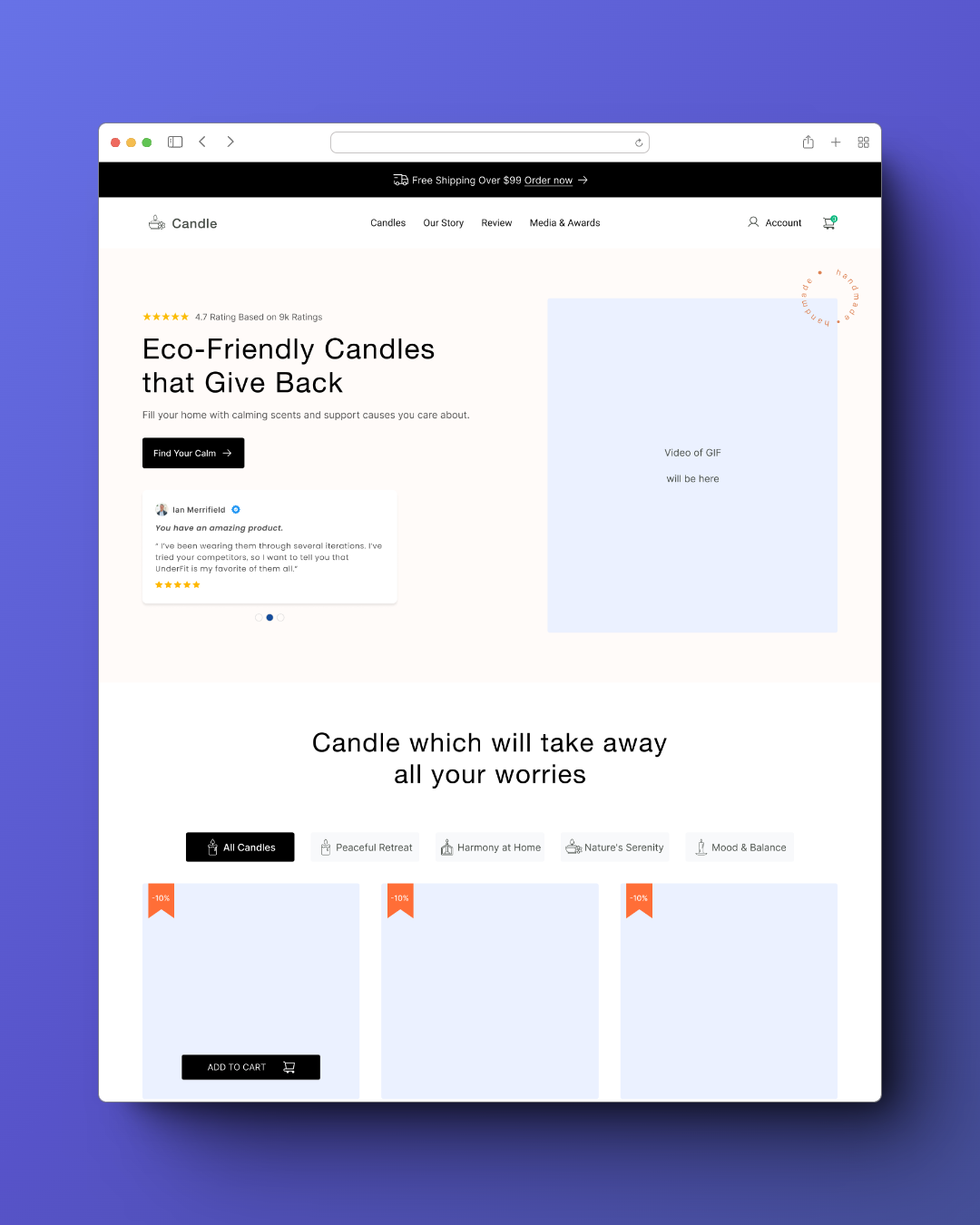 CRO focused Homepage design for the Candle website better cro conversion rate cro cro and ux ecommerce website expert azi redesign website redesign website ui ux with better ux and cro