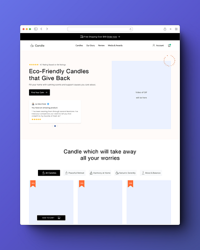 CRO focused Homepage design for the Candle website better cro conversion rate cro cro and ux ecommerce website expert azi redesign website redesign website ui ux with better ux and cro