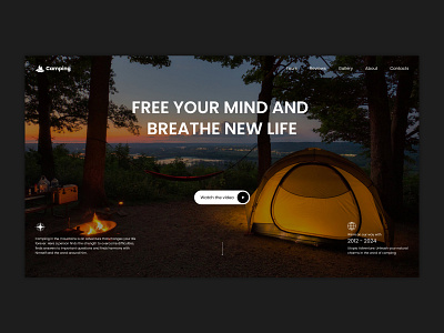 Camping Website Landing Page 3d animation branding design encodedots graphic design illustration logo motion graphics ui vector