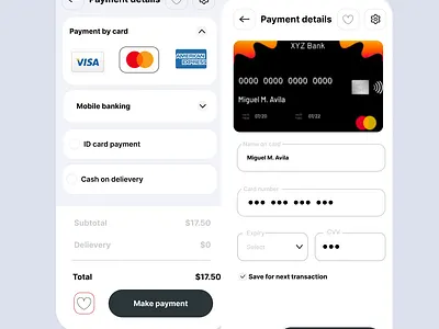 Payment with card figma payment ui