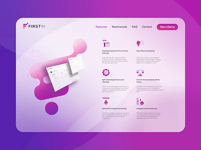 FirstIn admin booking branding dental design healthtech management patients pms ui ux web