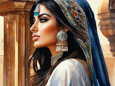 3D Art : Arab Princess 3d animation design ui