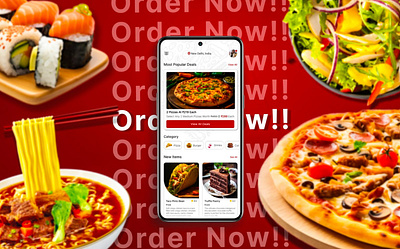 Food Order Uer-interface Design 3d branding design designer dribbble figma graphic graphic design illustration ui uiux userexperience userinterface
