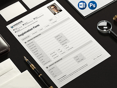 Registration Form Template agency branding business clean corporate design fillup form membership form personal registration form simple stationary template