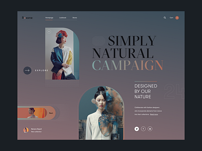 Carine fashion store - simply natural campaign 24 v2 clean cleandesign ecommerce fashion fresh homepage landingpage layout modern ui ux webdesign