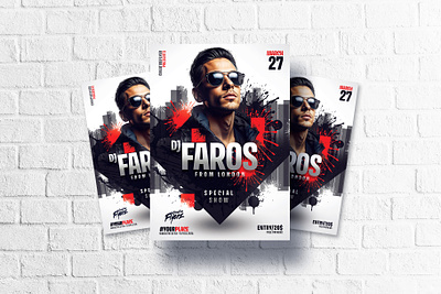 Dj Poster Template (Photoshop PSD) affiche creative dj poster graphic design party flyer photoshop photoshop poster poster poster template psd flyer