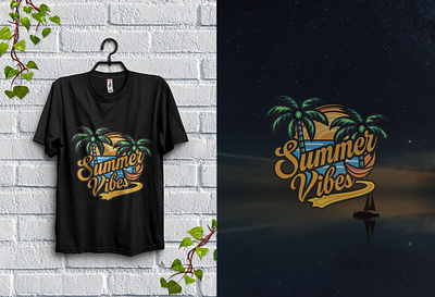 Summer t-shirt design template. graphic design typography t shirt