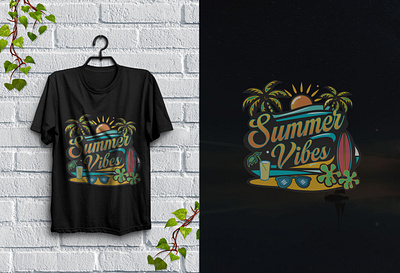 Summer t-shirt design template. graphic design typography t shirt