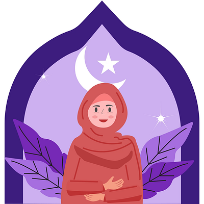 Ramadan mubarak 2d aftereffect animation character animation charater design girl graphic design hijab girl illustration islam islamic moon motion graphics muslim muslim girl ramadan ramadan kareem ramadan mubarak star