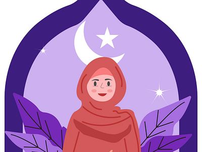 Ramadan mubarak 2d aftereffect animation character animation charater design girl graphic design hijab girl illustration islam islamic moon motion graphics muslim muslim girl ramadan ramadan kareem ramadan mubarak star