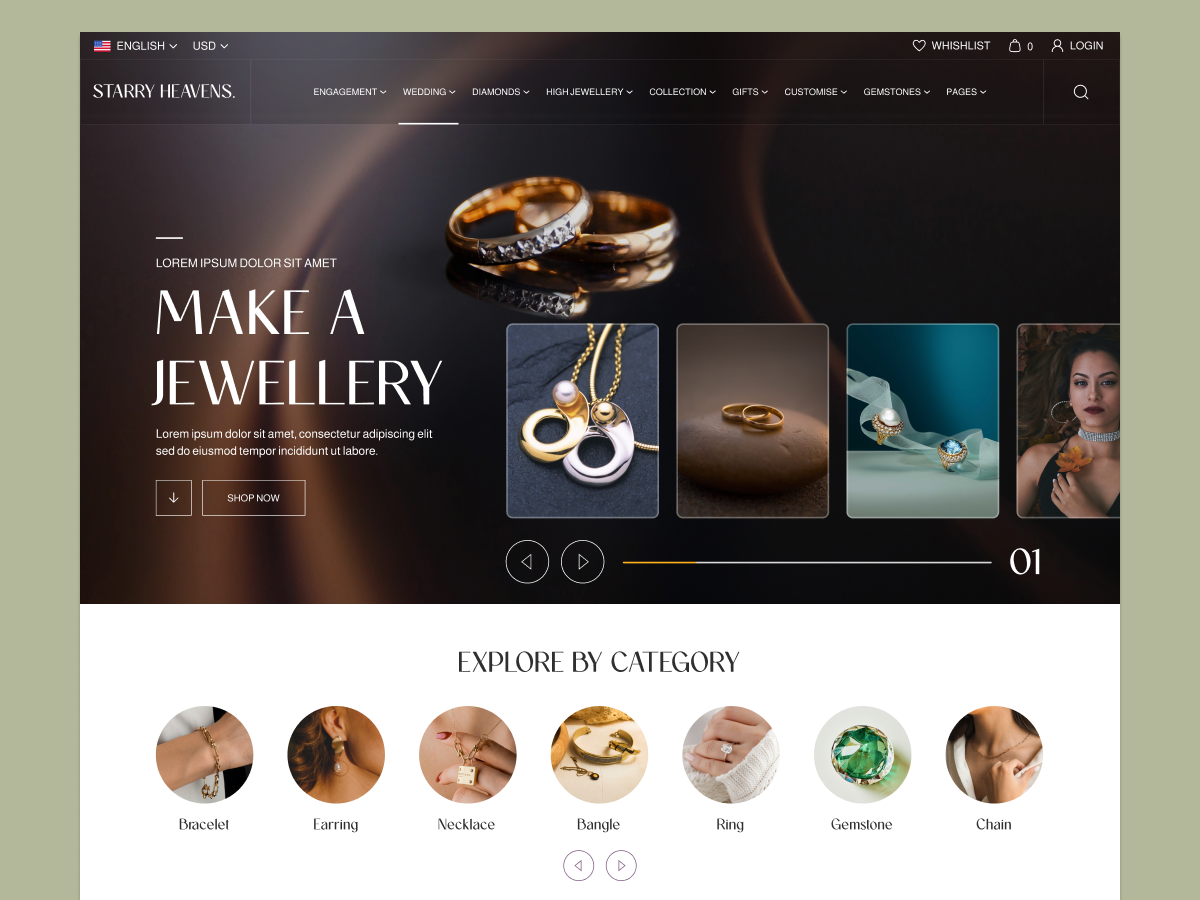 Jewelry Website Template | E-commerce Website Template by WebbyCrown ...