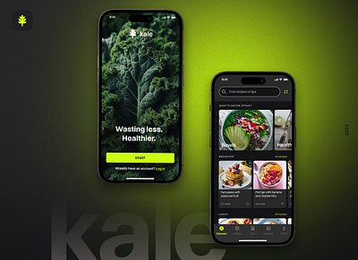 Kale - No Food Waste App Planner app design apple dashboard environmental friendly food app food waste green ios kale log in no waste recipes sustainable app ui ux zero waste