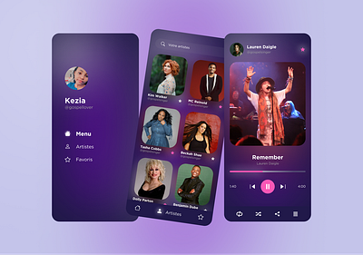 Music UI Deisgn app design interface mobile music ui