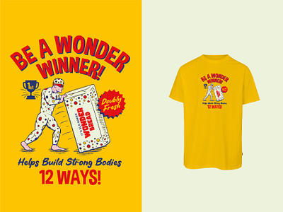 Wonder Winner! bread illustration poster retro retro design vintage