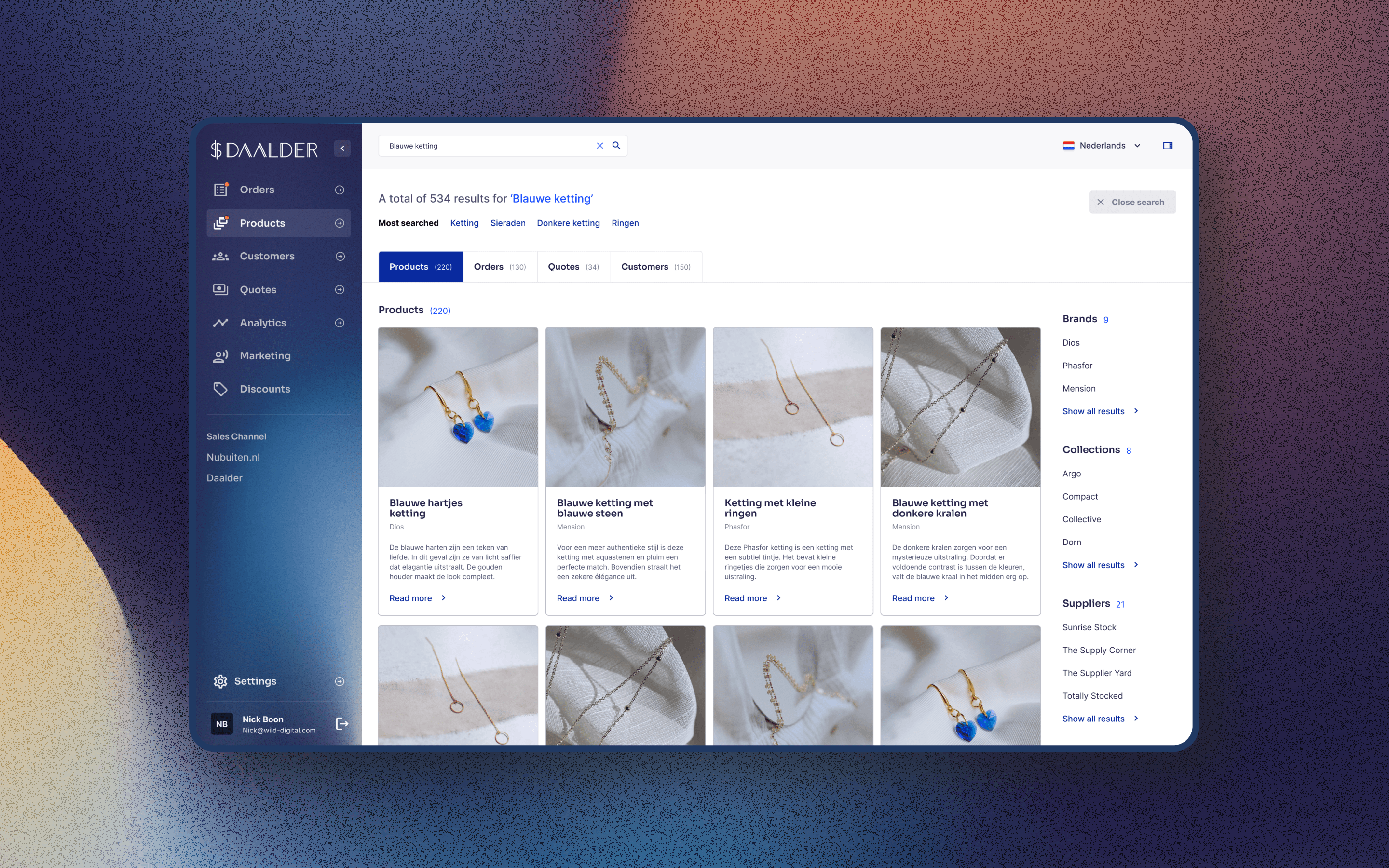Daalder design system and UI design