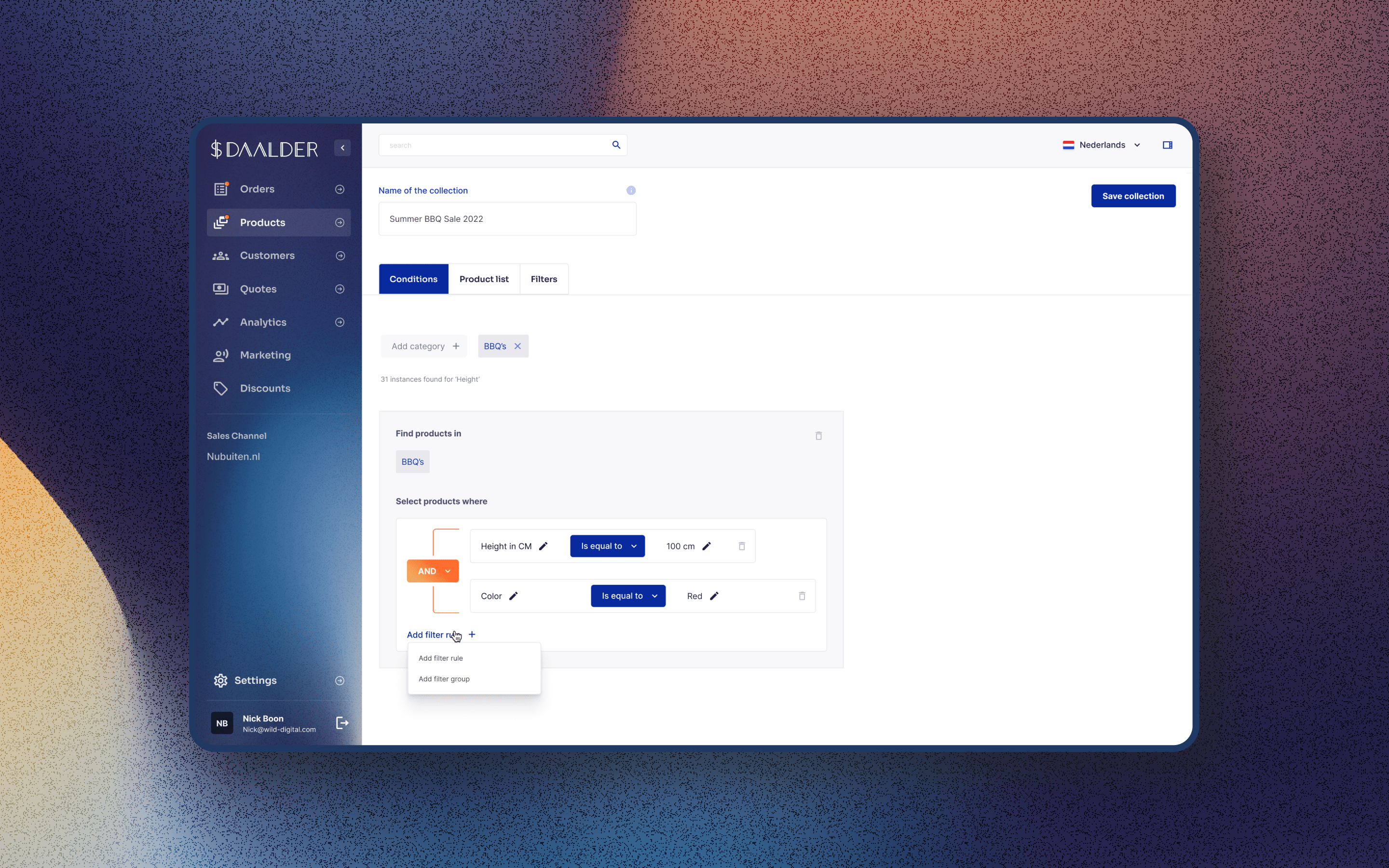 Daalder design system and UI design
