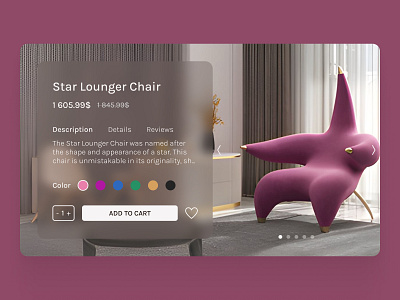 Luxury chair product card design design concept figma furniture internet shop landing photoshop product card shopping uxui design web design