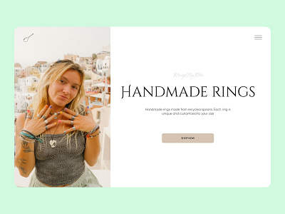 Home page for handmade rings shop [01] design design concept figma handmade internet shop jewelry landing photoshop rings shopping uxui design web design