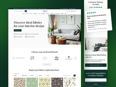 E-commerce shop for the production of fabric goods catalog curtain design e commerce fabric filters interface manufacturing ordering product page retail review shop shopping store ui ux web design wholesale