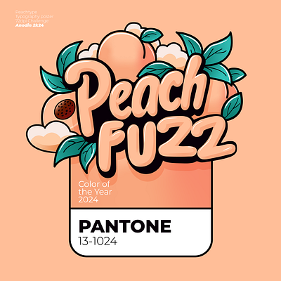 Pantone PEACH FUZZ color graphic design illustration pantone peachfuzz