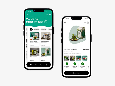 Herbal tea mobile app design app design bagless teadip green tea herbal tea inspiration mobileui organic tea uidesign uitrends uxdesign visual design
