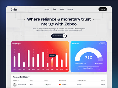 Intro: Financial Header card layout color design financial fintech graphic header illustration interface intro landing page modern design product service startup ui ux web website
