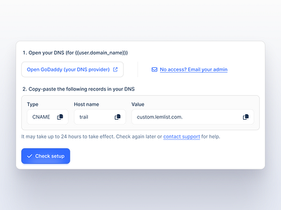 Technical setup (DNS) in lemlist cold email cold outreach dns dns record email lemlist lempire product design saas software tech tech setup