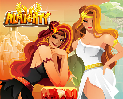 Character design for a mobile game: Almighty character character design goddess good and evil greek mythology mobile game tutorial