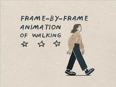 frame-by-frame walk cycle 2D animation 2d illustration adobe photoshop animation cycle ffame by frame flat illustration motion graphics