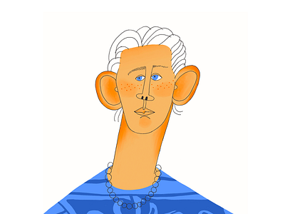 A character with big ears blue character characterdesign contrast ears head illustration illustrator lgbt lgbtq neck sadness