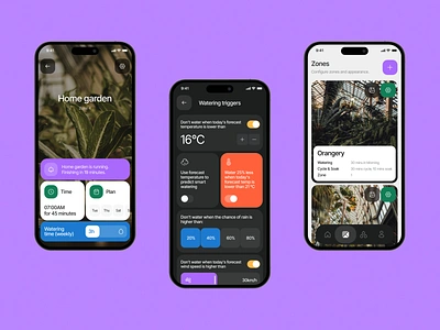 Automatic Watering App Design app design application automatic watering design graphic design interaction design interface mobile mobile app mobile application mobile design mobile ui service app settings ui user experience user interface utilities ux watering