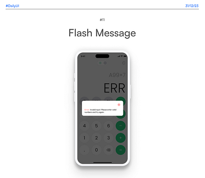 Flash Message DailyUIChallenge#11 dailyui desing figma mobile productdesign ui uiux