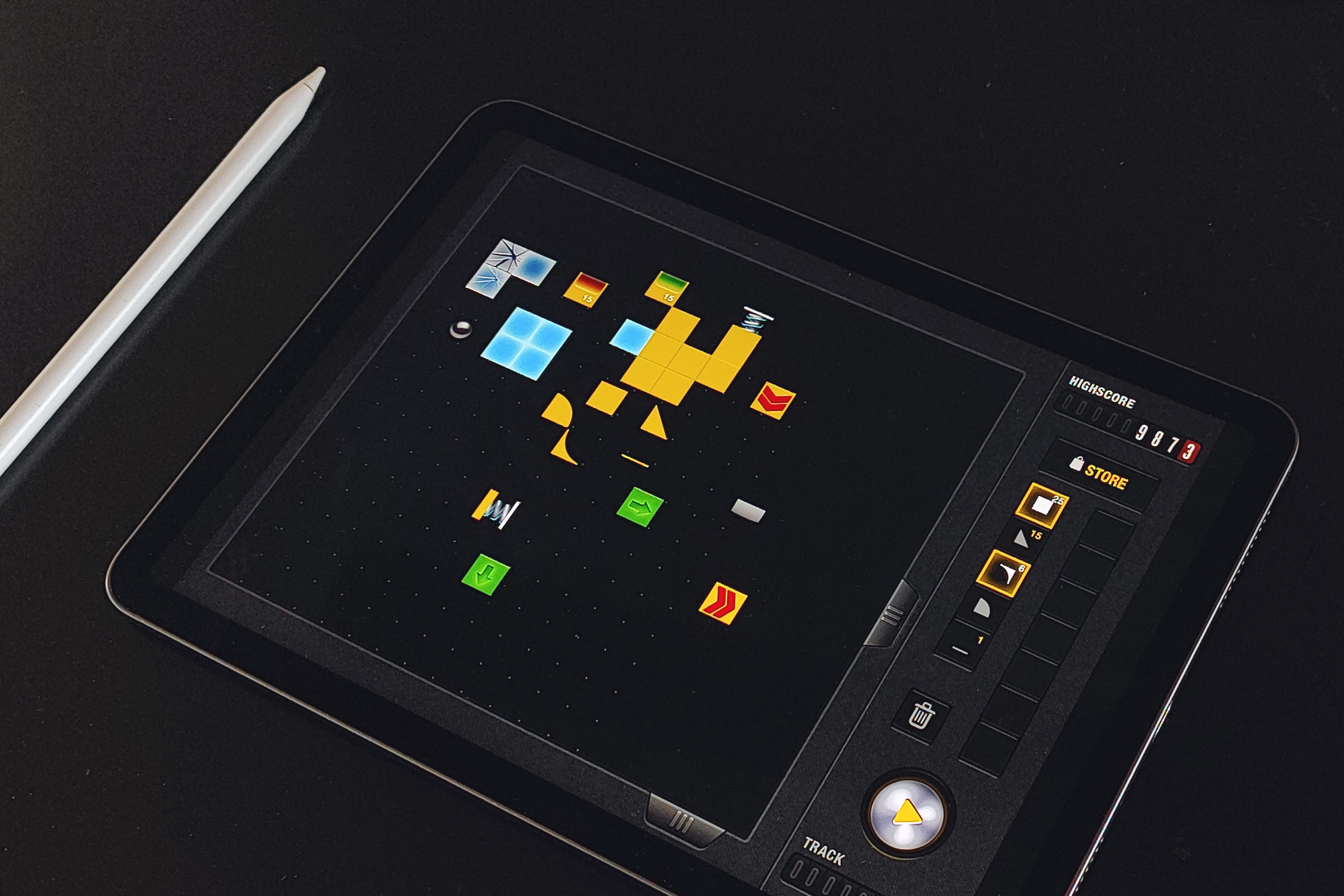 pinball game concept for ipad app ball black concept game ipad iphone marble pinball run store ui