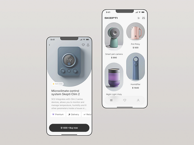 Online store of modern household appliances app design mobile ui ux