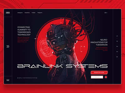 Brainlink Systems - Landing Page Design brain creativedesign designinspiration digitalart figma future futuretech futuristic graphic design human landing page midjourney mordern design photoshop red technology uiux web design website