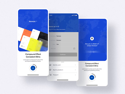 Onboarding Mobile - Paxos Fintech branding clean design figma graphic design mobile motion onboarding ui user ux