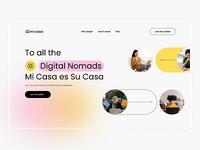Mi Casa — Website animation app branding clean design gradient home illustration interface landing page logo pastel product tonik travel traveller ui ux visual website