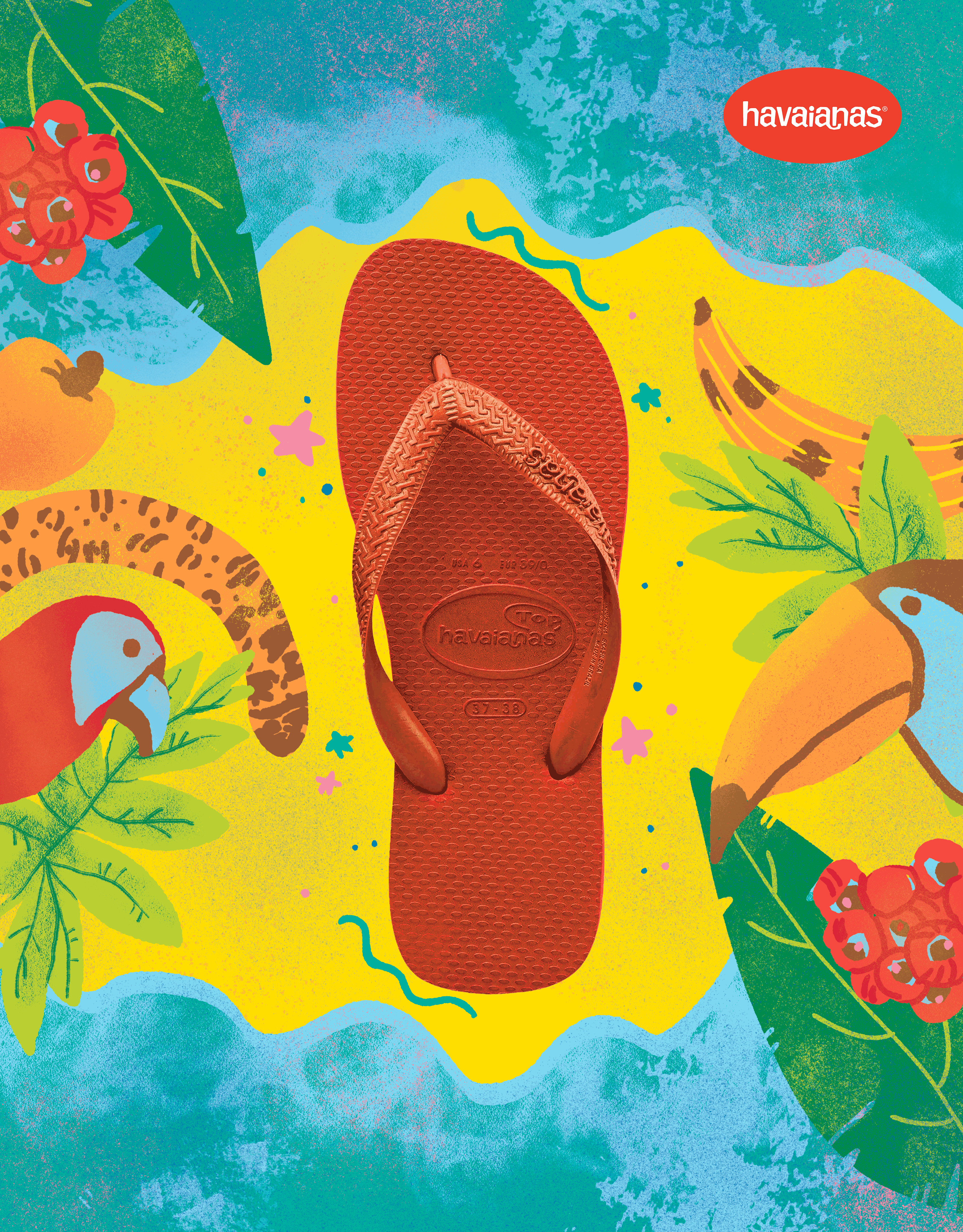 Havaianas - Fictional Project 2d 2d illustration art brazil design drawing illustration photoshop